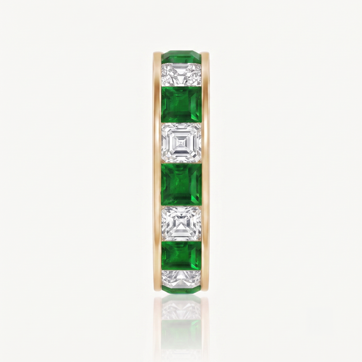Emerald Baguette Channel Hoop Earrings
