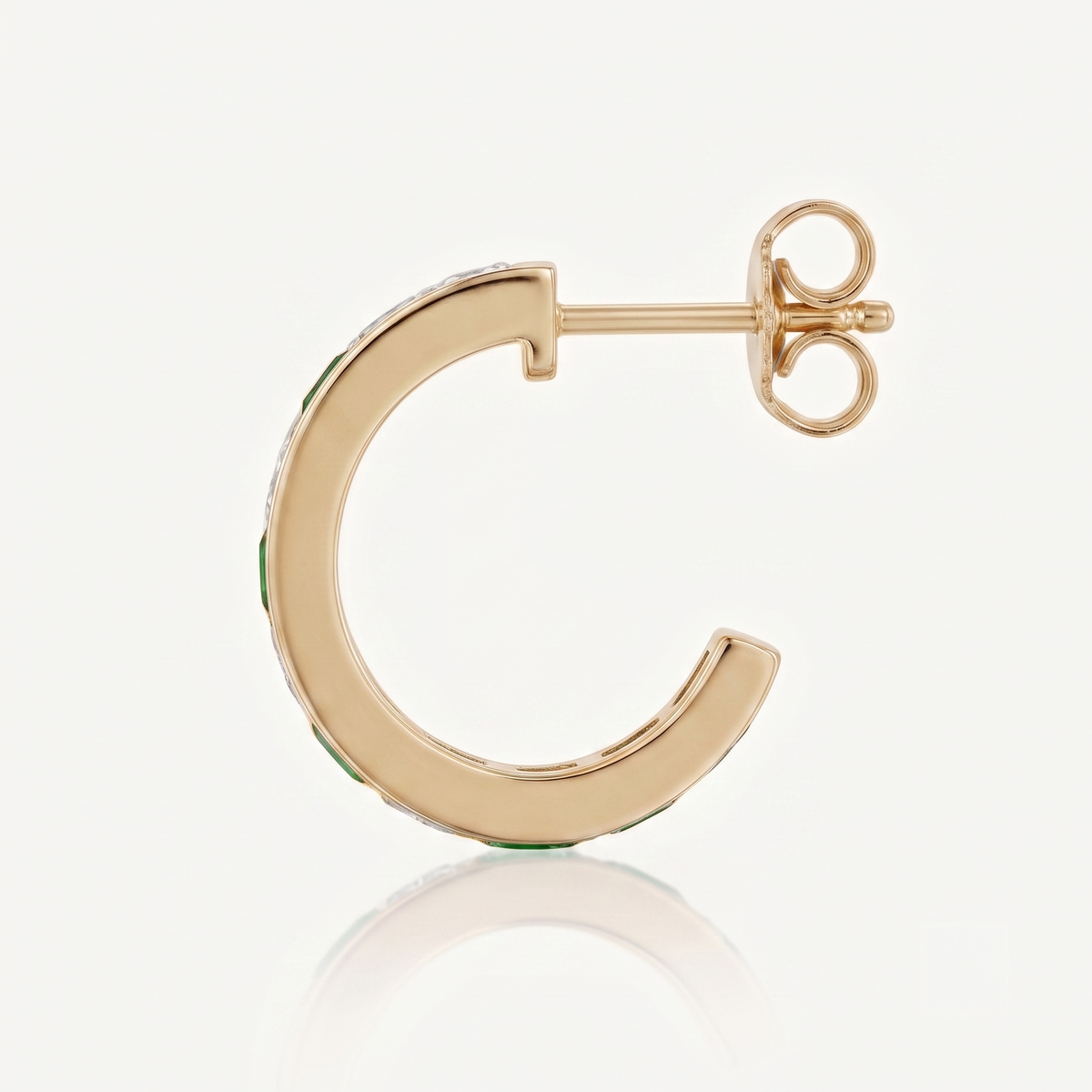 Emerald Baguette Channel Hoop Earrings