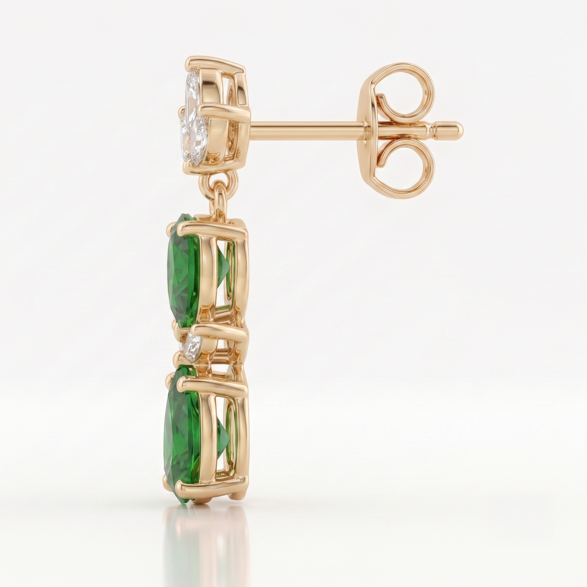 Emerald Double Drop Cascade Earrings