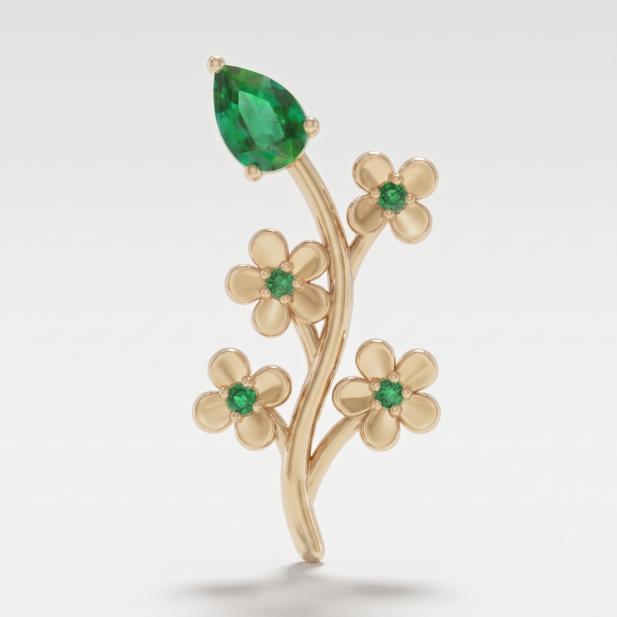 Emerald Floral Vine Ear Climbers