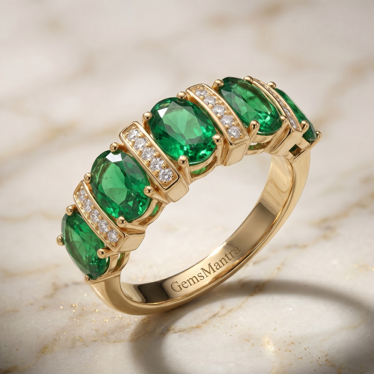 Emerald Isle Oval Eternity Band