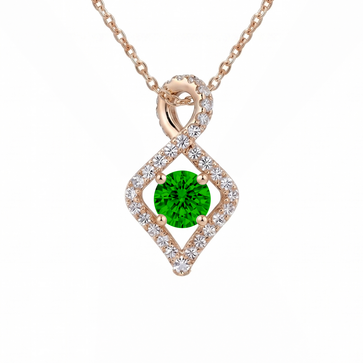 Emerald Kite Halo Pendant