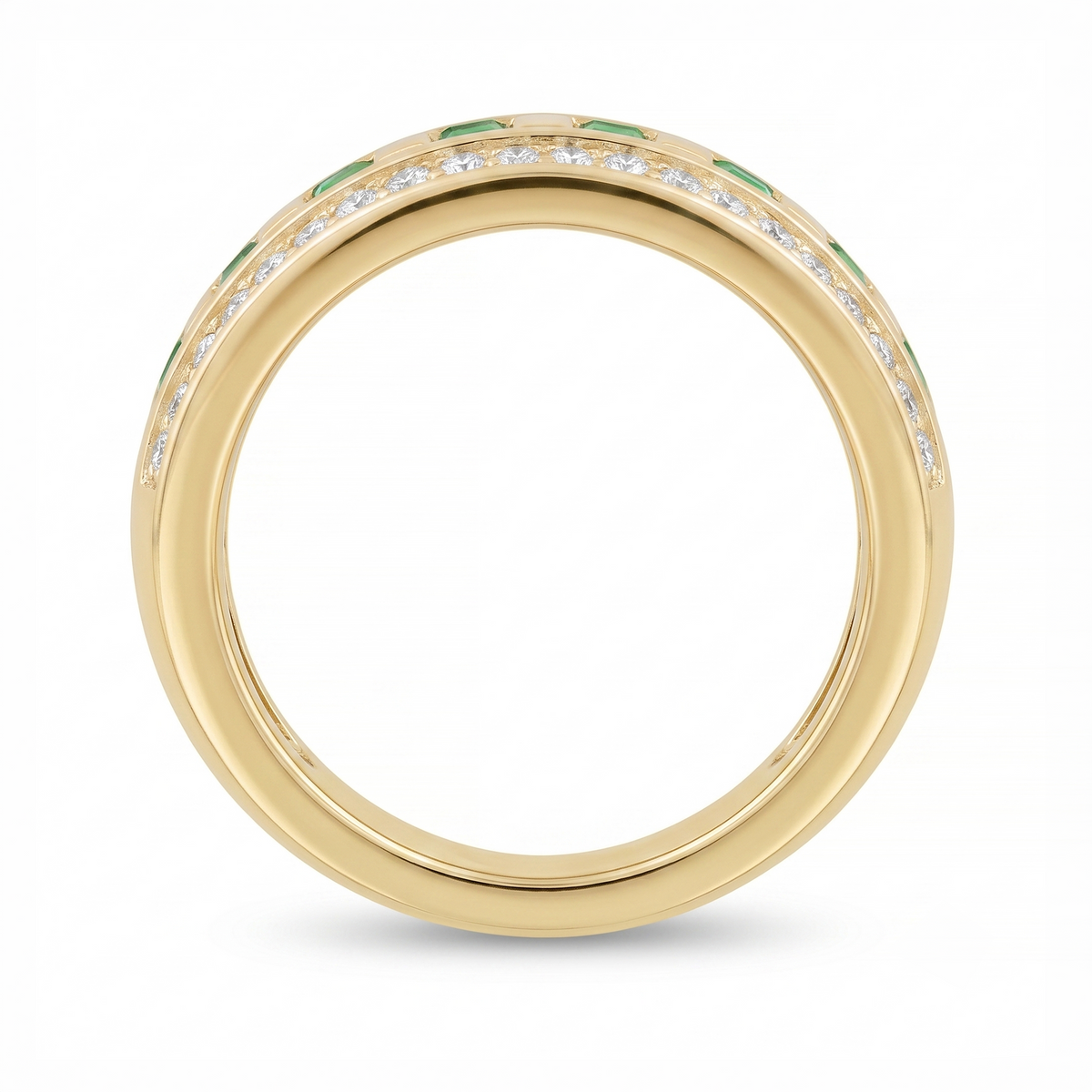 Emerald Luxe Eternity Band in Gold Finish