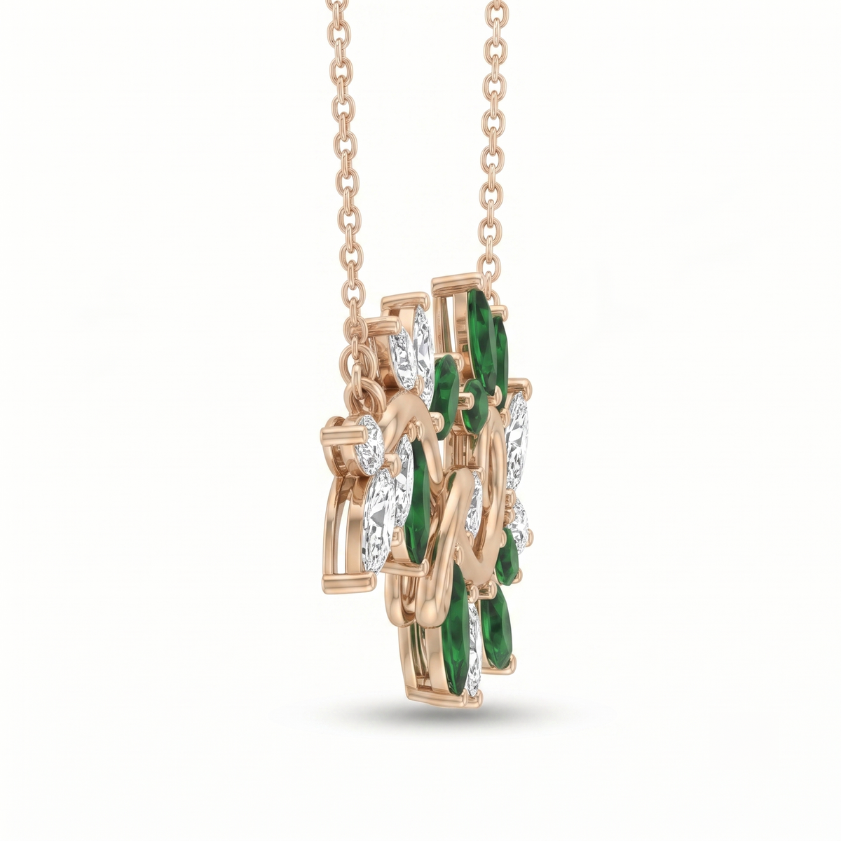Emerald Leaf Vine Necklace