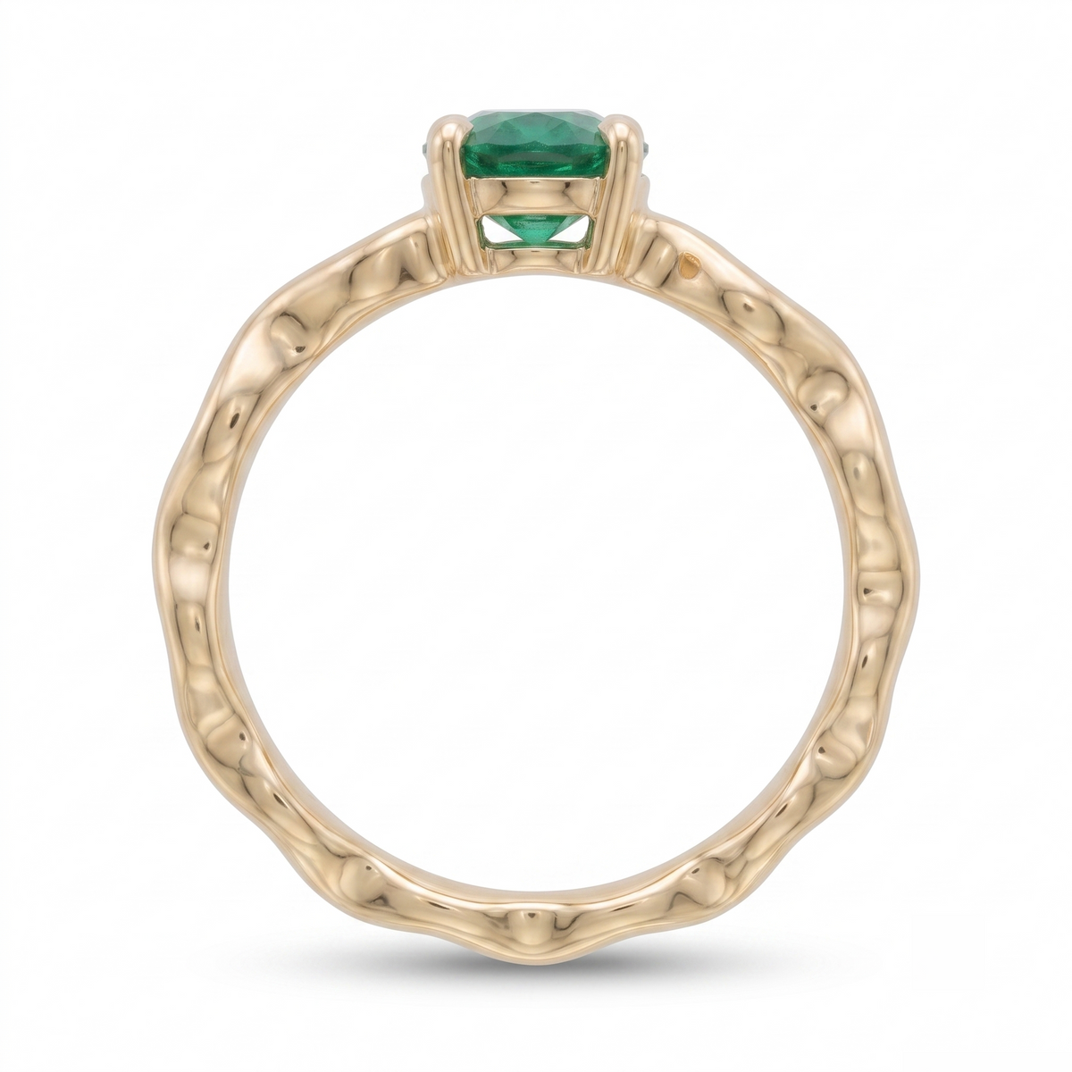 Emerald Wave Ring in Gold Finish
