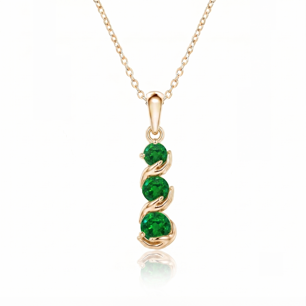 Graduated Emerald Trio Drop Pendant