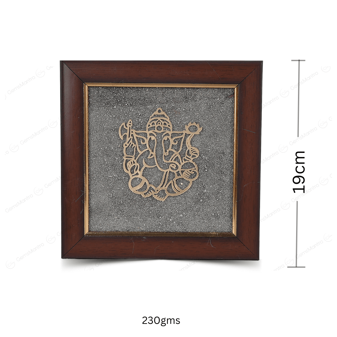 Ganesh Ji Pyrite Dust Frame - Gemsmantra