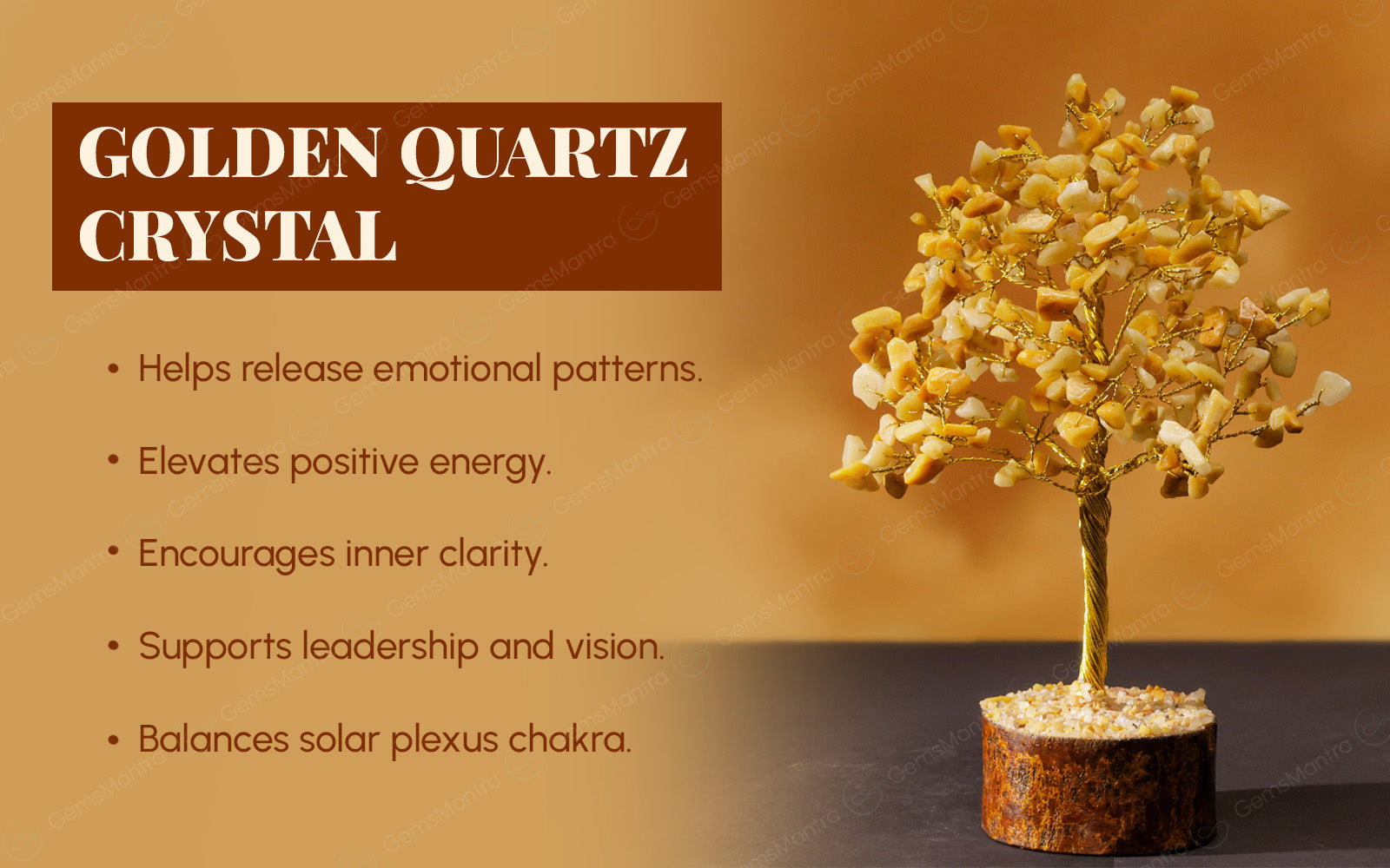 Large Golden Quartz Crystal Tree