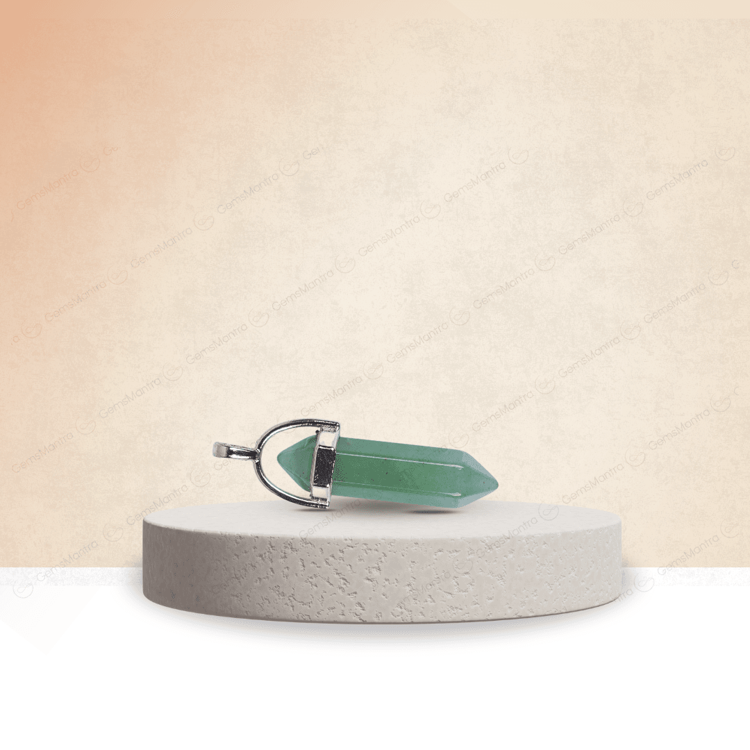 Green Aventurine Double Terminated Pencil Pendant - Gemsmantra