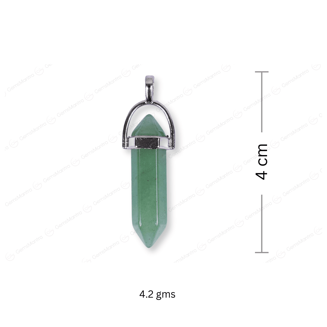 Green Aventurine Double Terminated Pencil Pendant - Gemsmantra