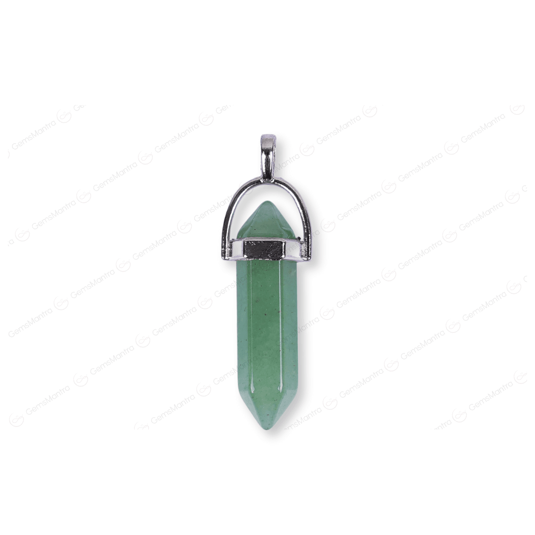 Green Aventurine Double Terminated Pencil Pendant - Gemsmantra