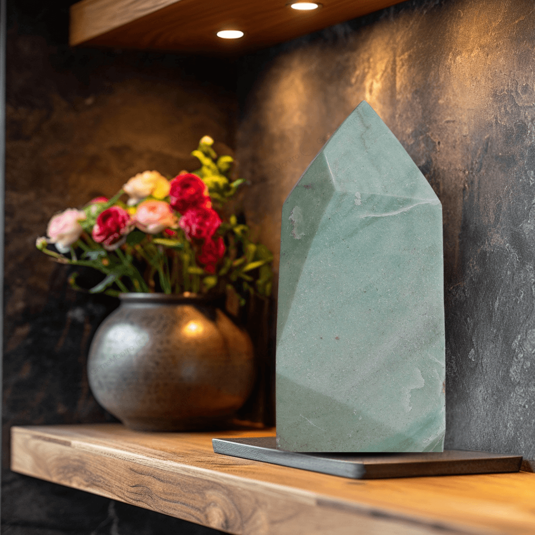 Green Aventurine Freeform Tower Point - Gemsmantra