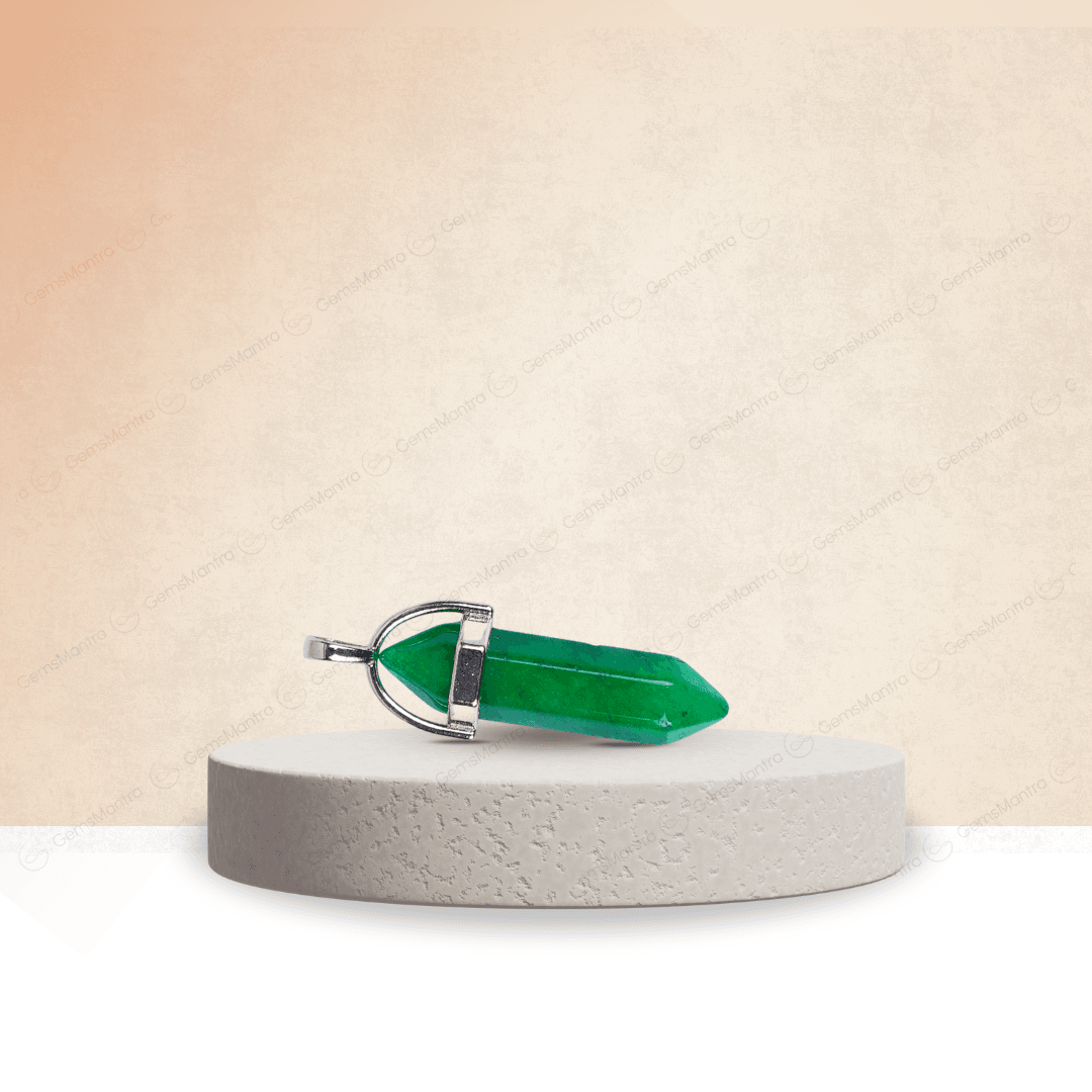 Green Onyx Double Terminated Pencil Pendant - Gemsmantra