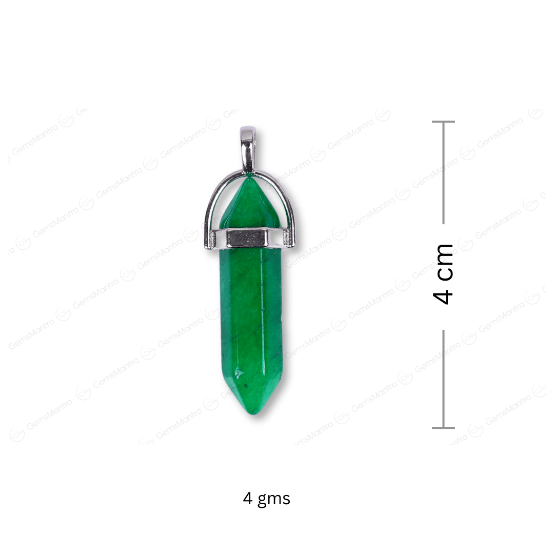 Green Onyx Double Terminated Pencil Pendant - Gemsmantra