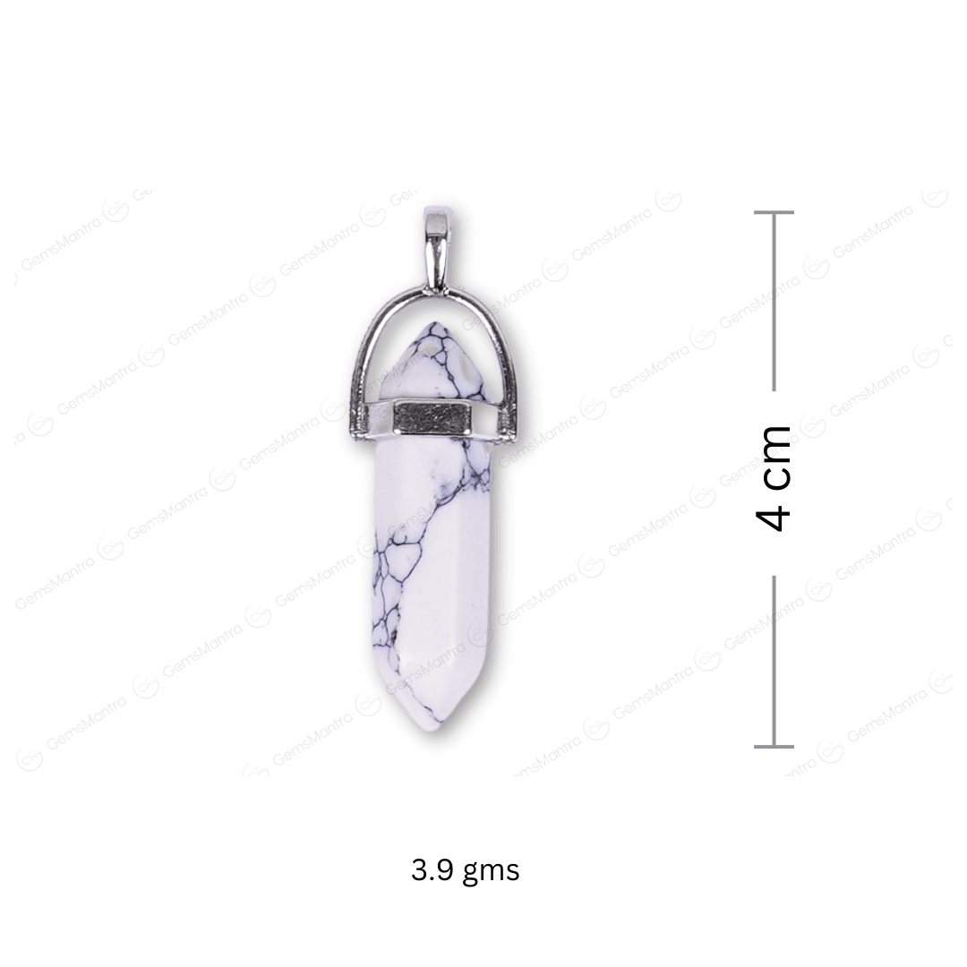 Howlite Double Terminated Pencil Pendant - Gemsmantra