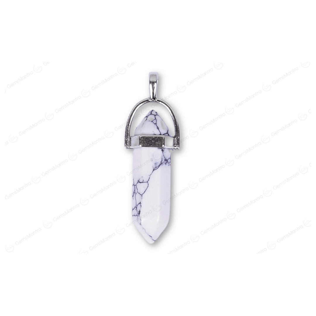 Howlite Double Terminated Pencil Pendant - Gemsmantra