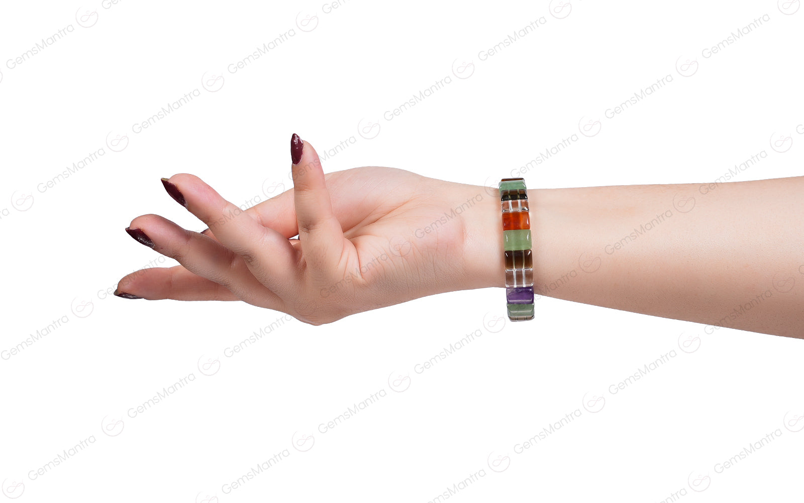 Multi Stone Flat/Rectangular Beads Bracelet