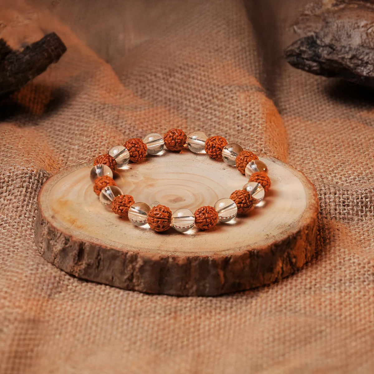 Rudraksha Bracelet with Crystal for Men – Positive Energy