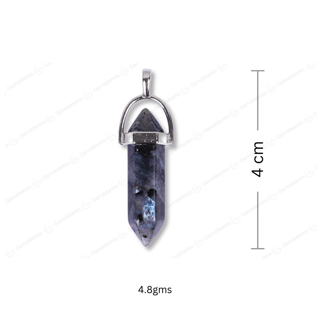 Larvikite Double Terminated Pencil Pendant - Gemsmantra