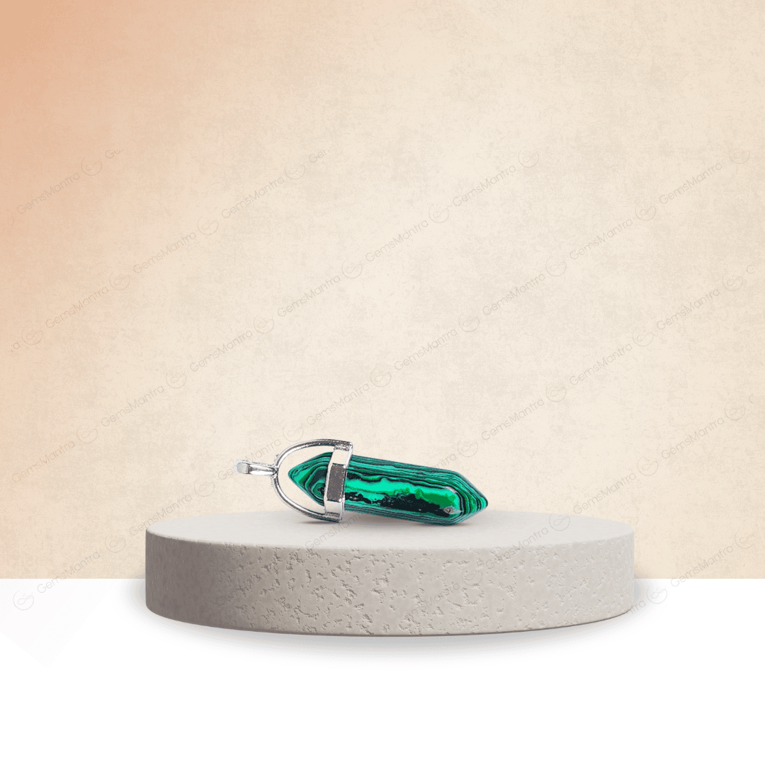 Malachite Double Terminated Pencil Pendant - Gemsmantra