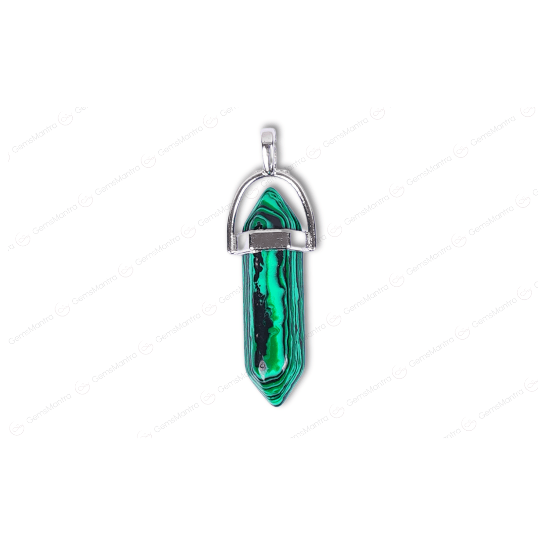 Malachite Double Terminated Pencil Pendant - Gemsmantra