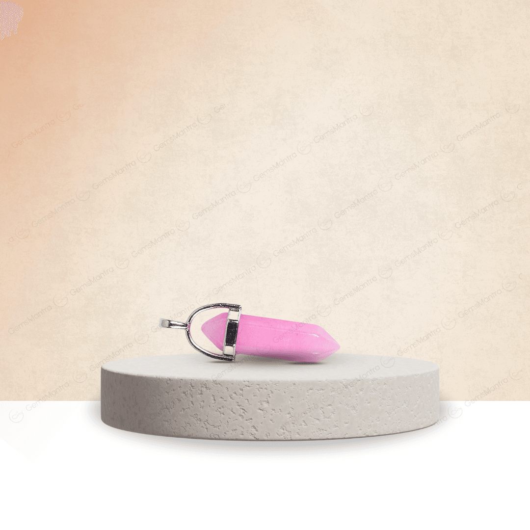 Pink Onyx Double Terminated Pencil Pendant - Gemsmantra