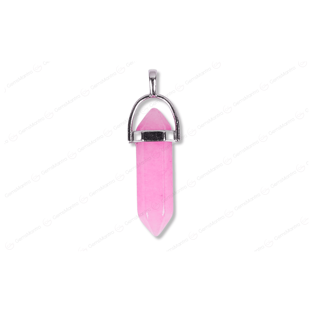 Pink Onyx Double Terminated Pencil Pendant - Gemsmantra