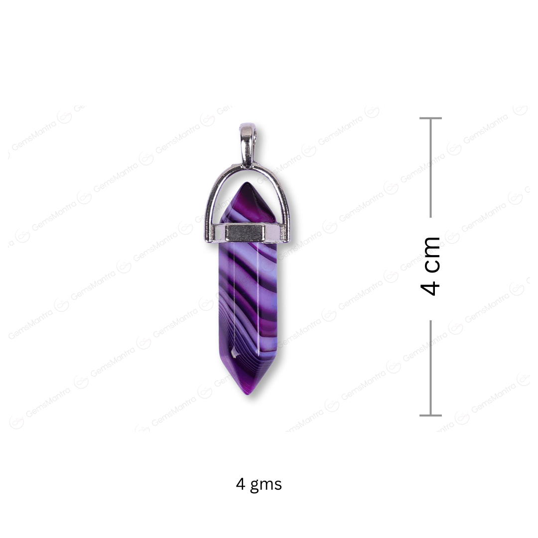Purple Sulemani Double Terminated Pencil Pendant - Gemsmantra
