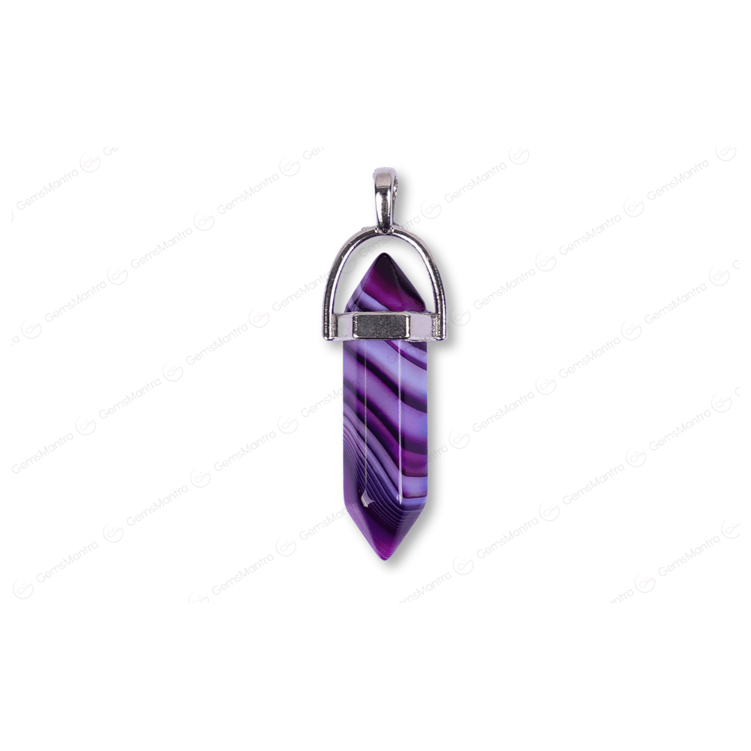 Purple Sulemani Double Terminated Pencil Pendant - Gemsmantra