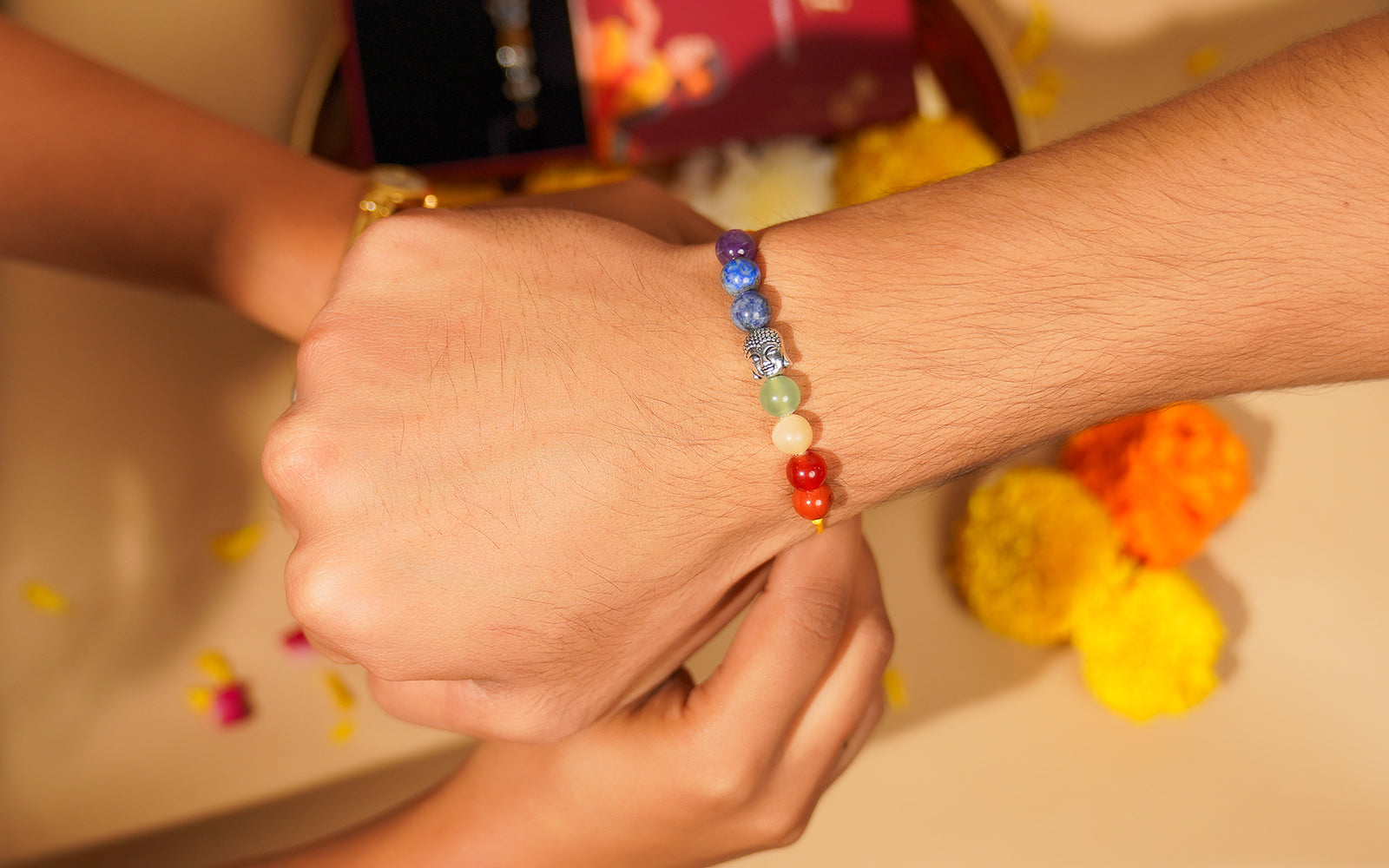 Seven Chakra Rakhi – Rakhi with Buddha Bead
