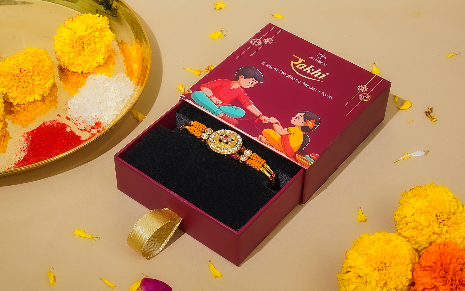 Marigold Circle Rakhi
