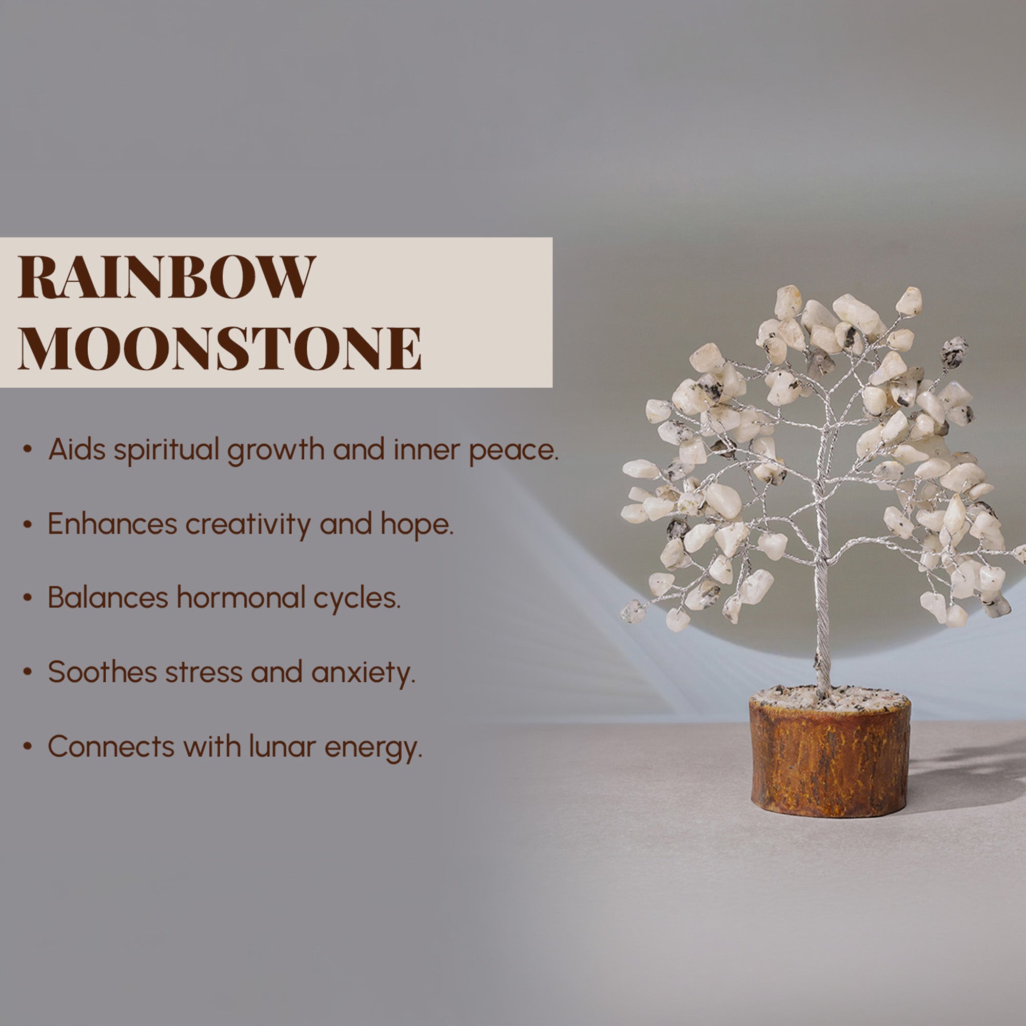 Rainbow Moonstone Crystal Tree – Small, for Vastu