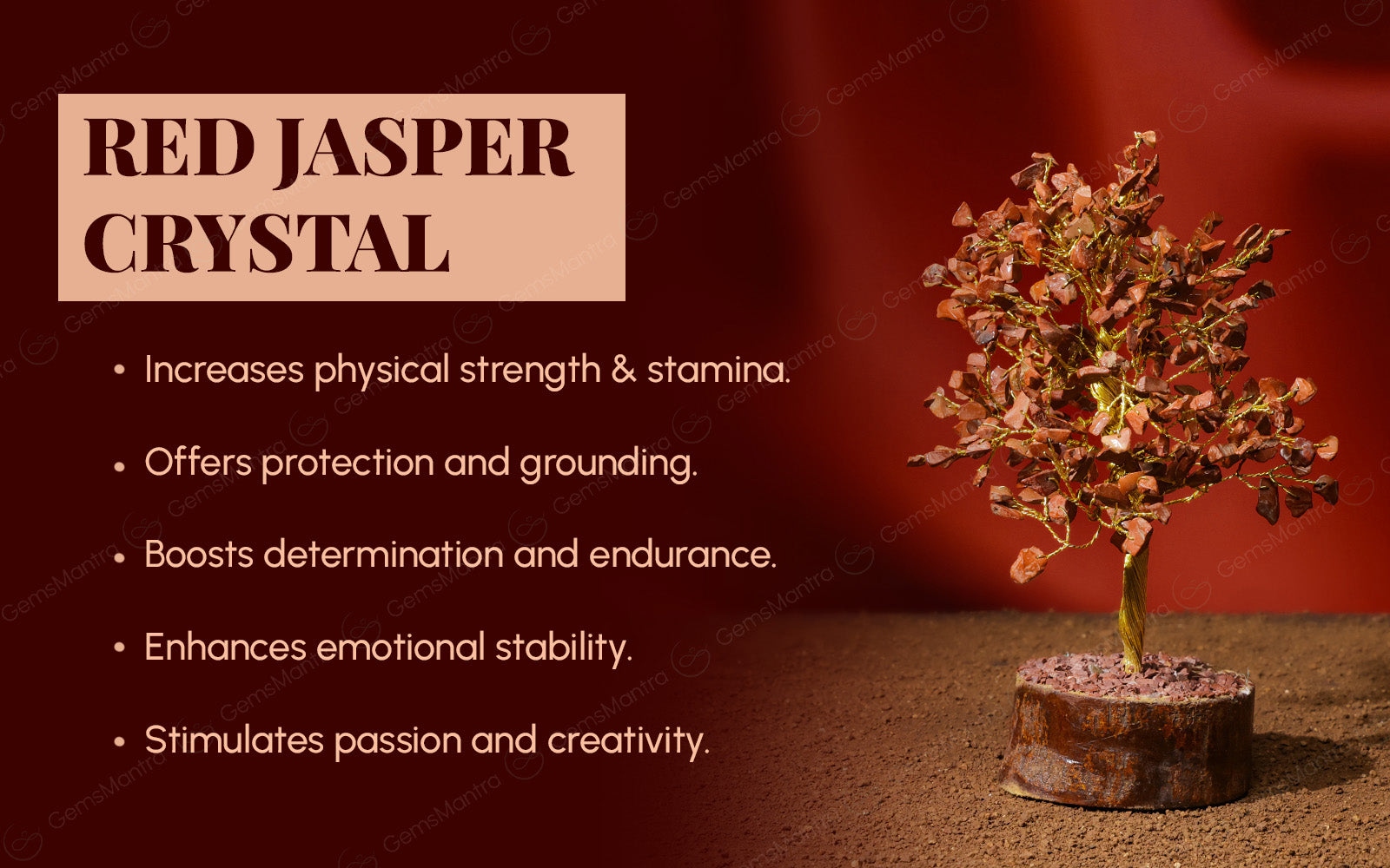 Large Red Jasper Crystal Tree