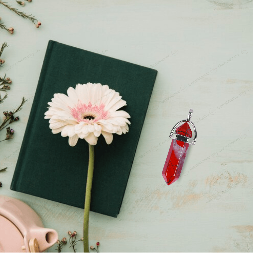 Red Jasper Double Terminated Pencil Pendant - Gemsmantra