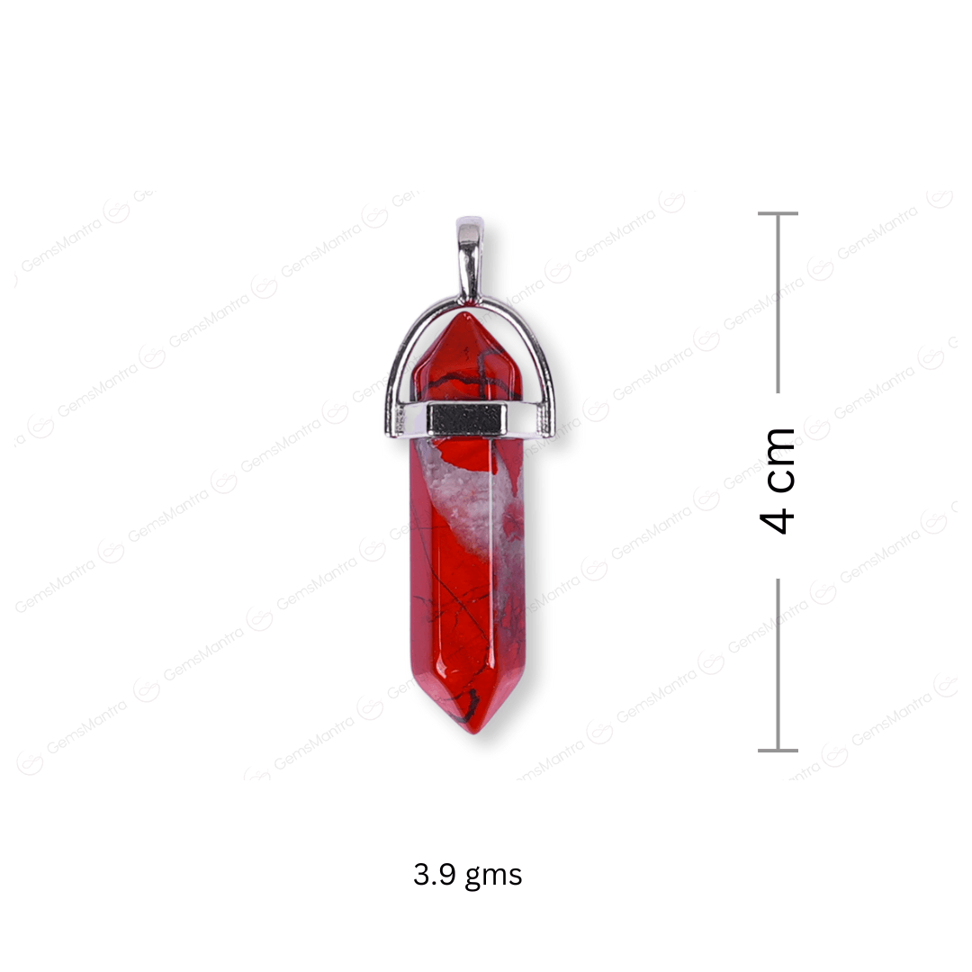 Red Jasper Double Terminated Pencil Pendant - Gemsmantra