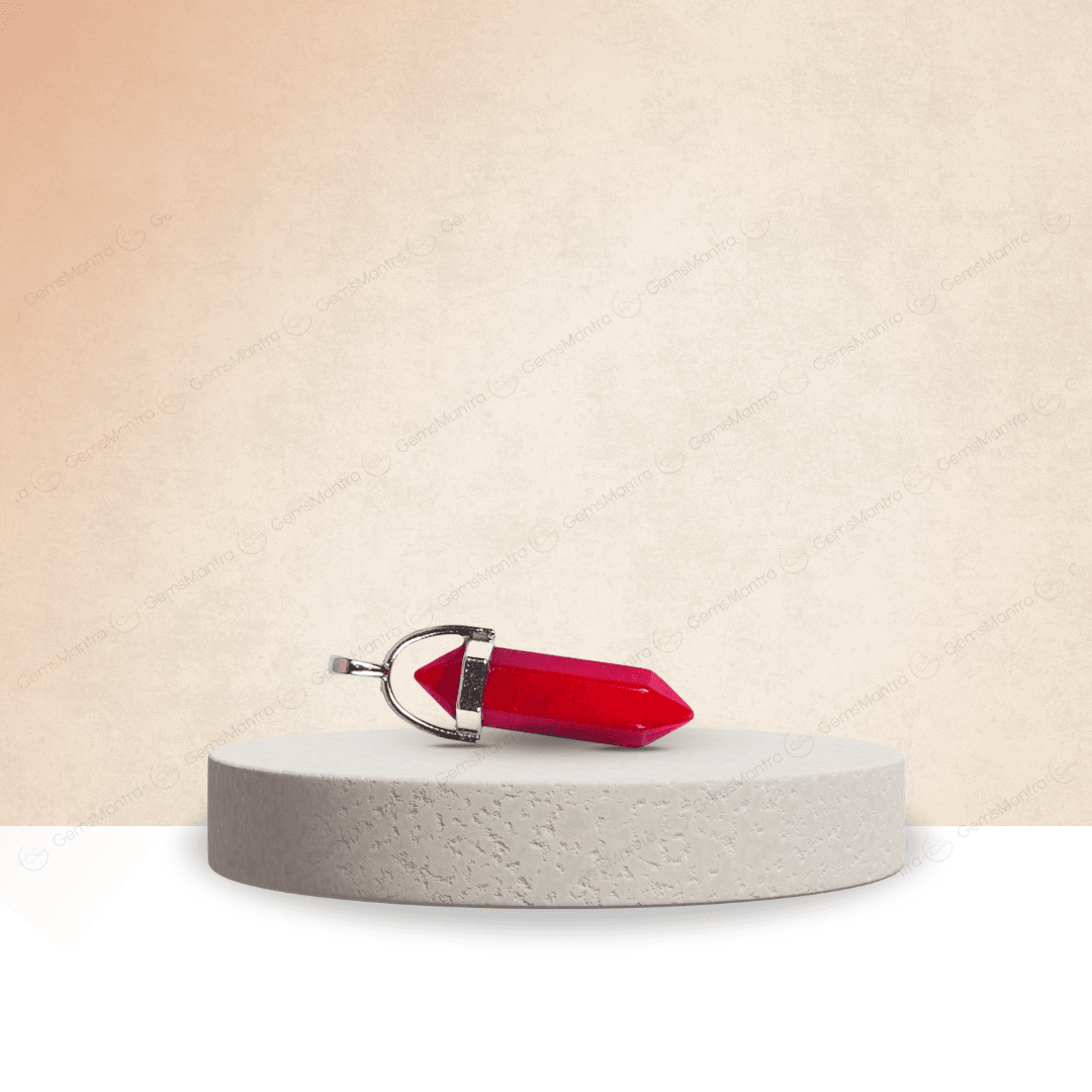 Red Onyx Double Terminated Pencil Pendant - Gemsmantra
