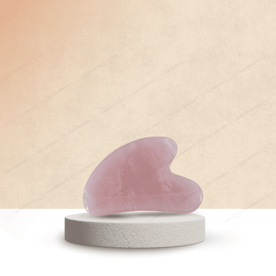 Rose Quartz Guasha Stone - Gemsmantra