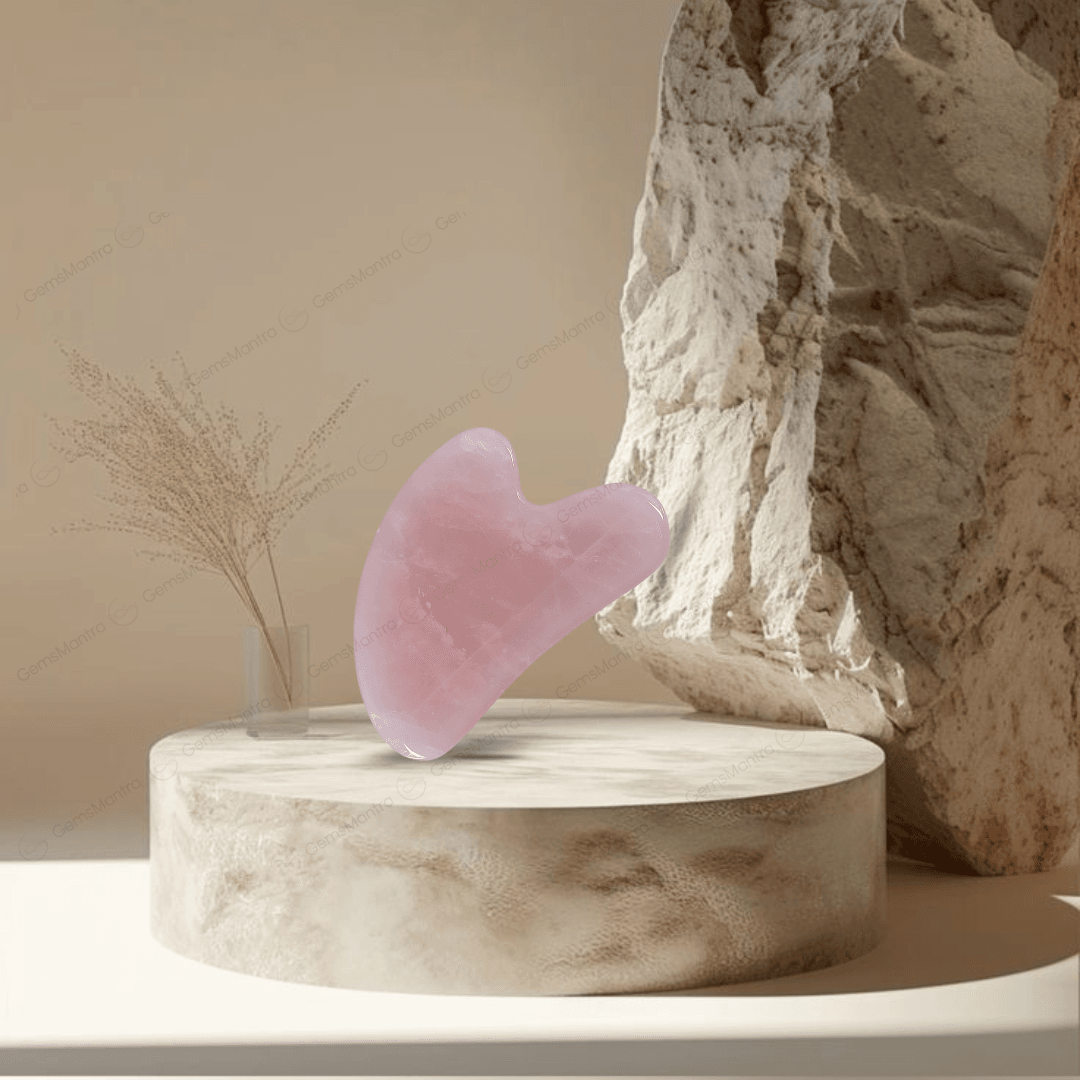 Rose Quartz Guasha Stone - Gemsmantra