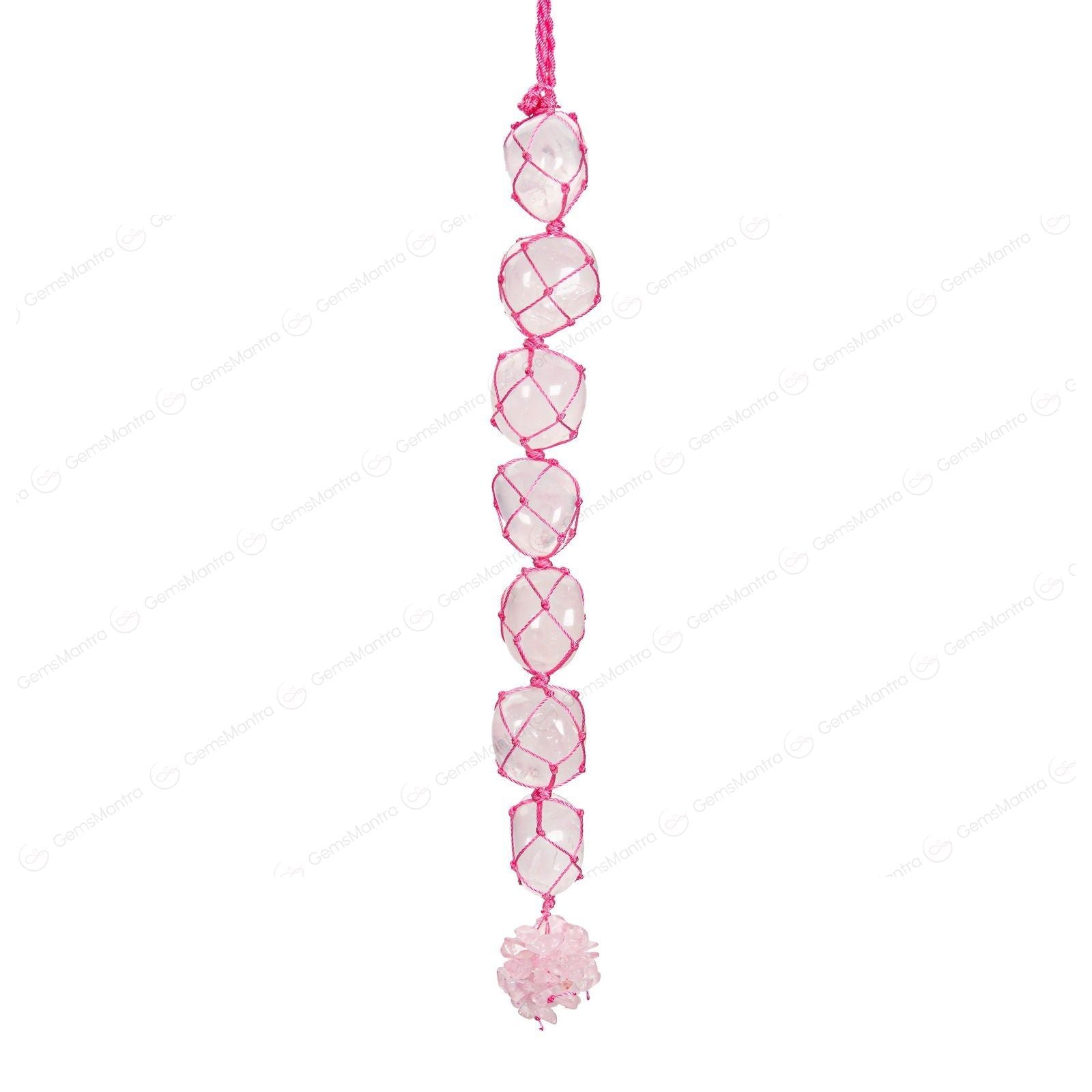 Rose Quartz Tumbled Hanging - Gemsmantra