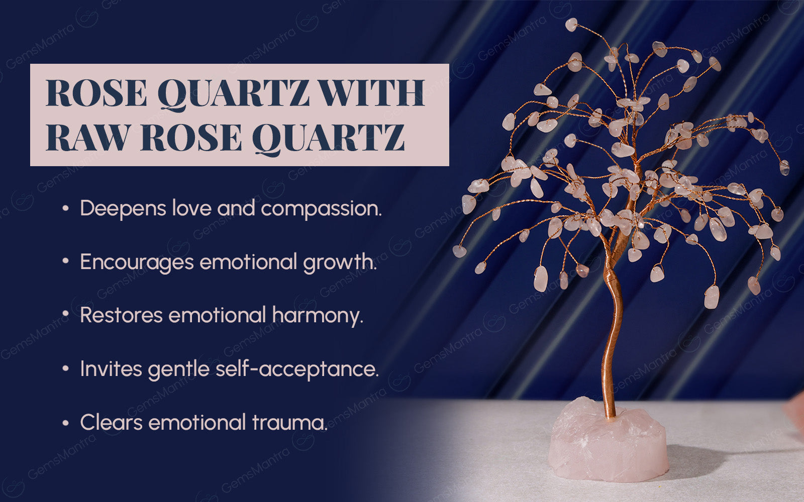 Rose Quartz With Raw Rose Quartz Large Tree