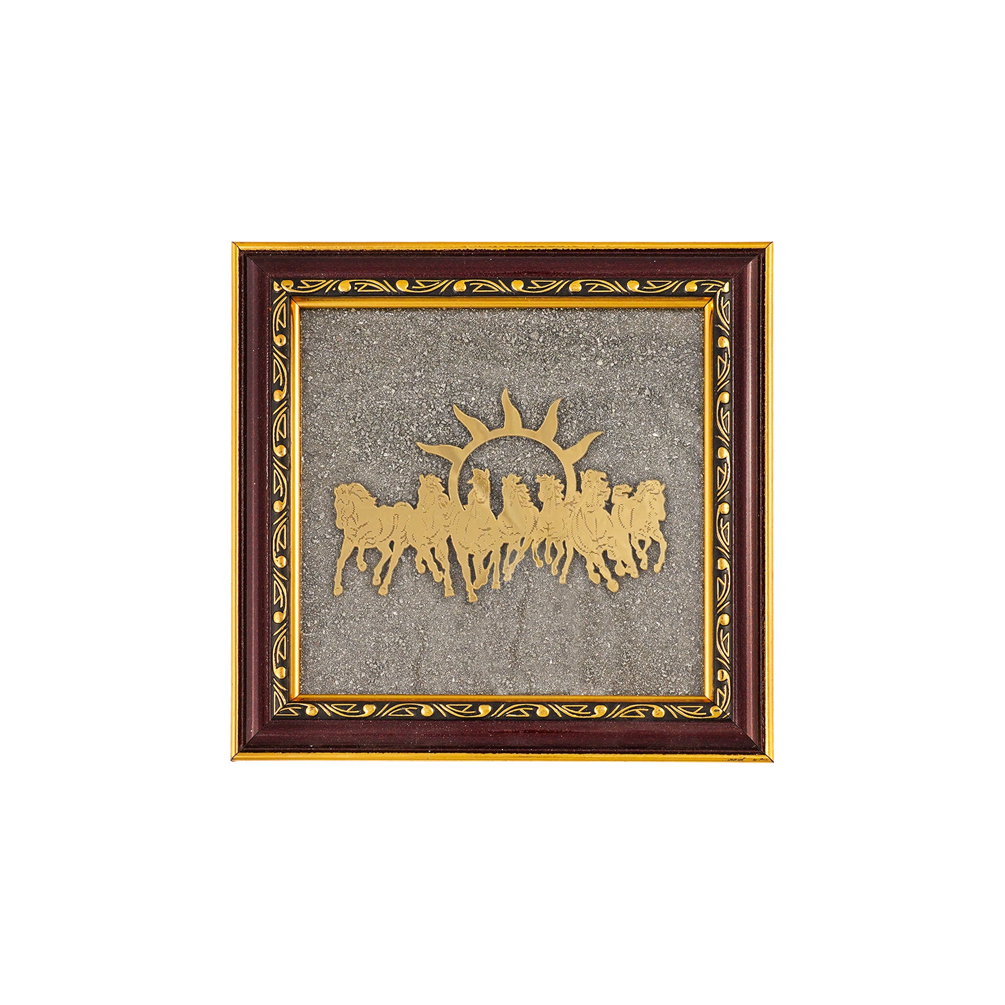 7 Horses Vastu Pyrite Dust Frame