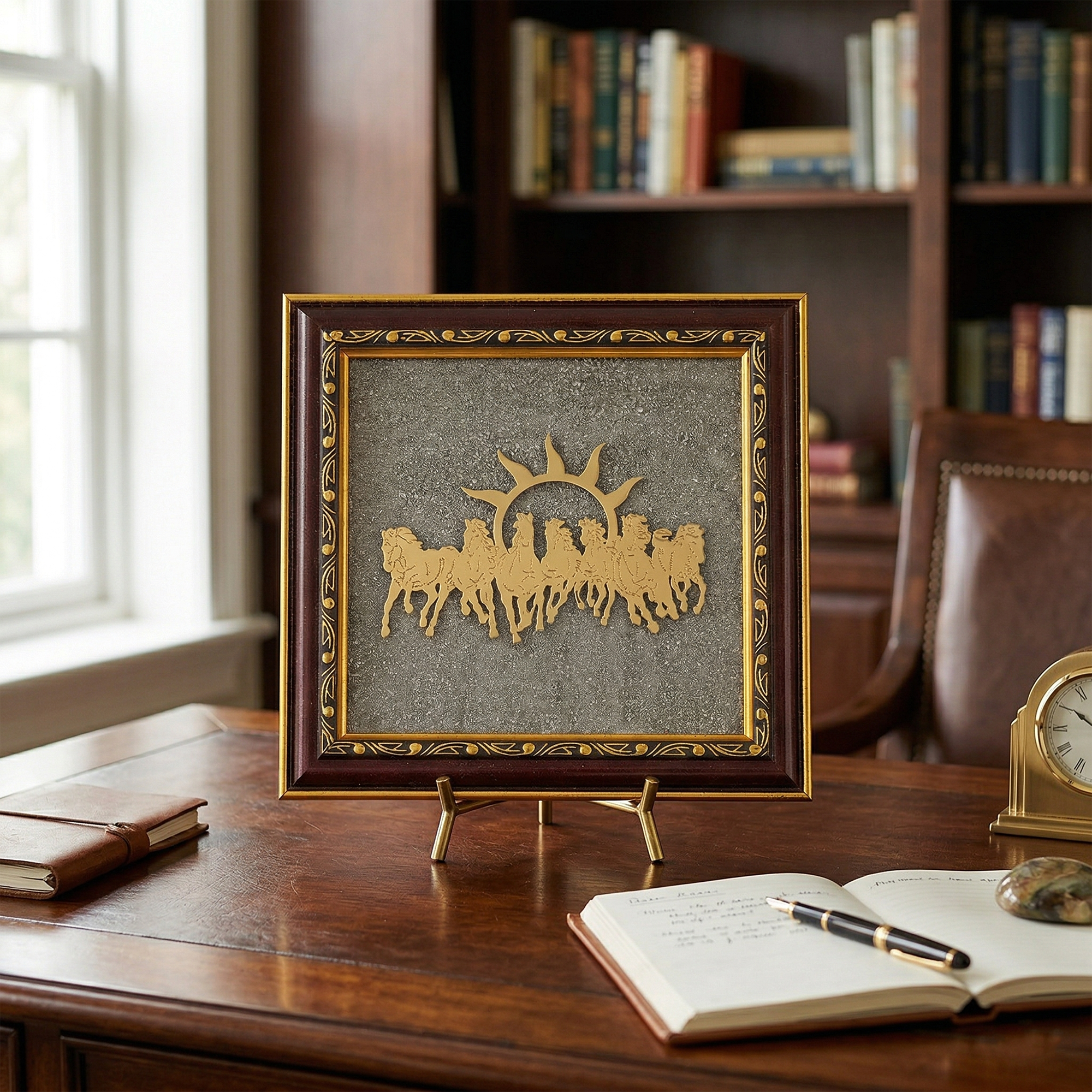 7 Horses Vastu Pyrite Dust Frame