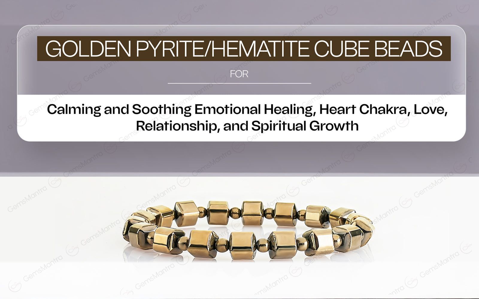 Golden Pyrite/Hematite Cube Beads Bracelet