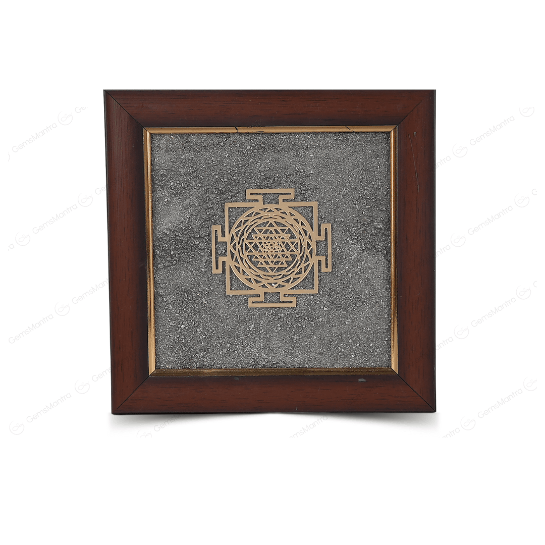 Shri Yantra Pyrite Dust Frame - Gemsmantra