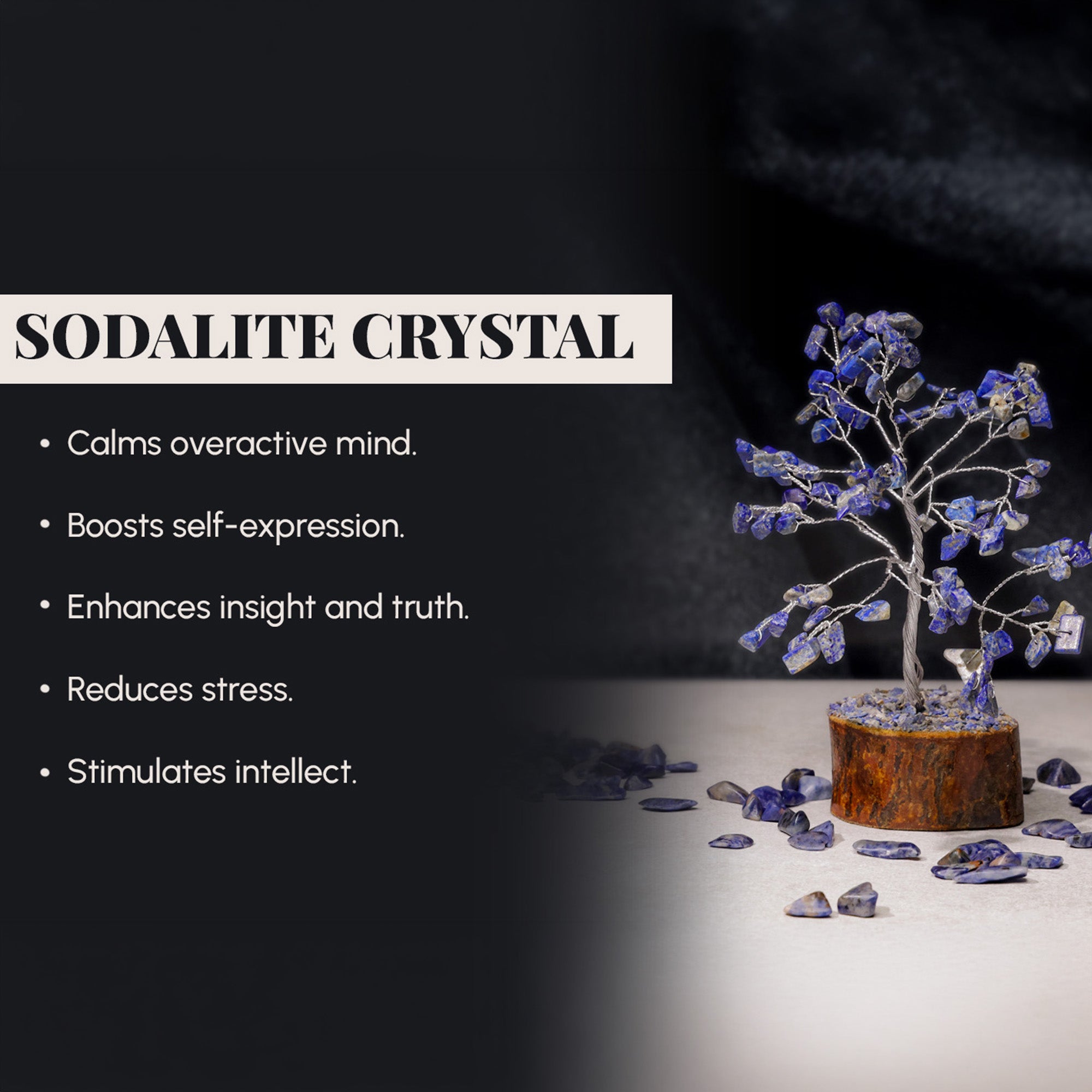 Sodalite Crystal Tree – Small, for Vastu