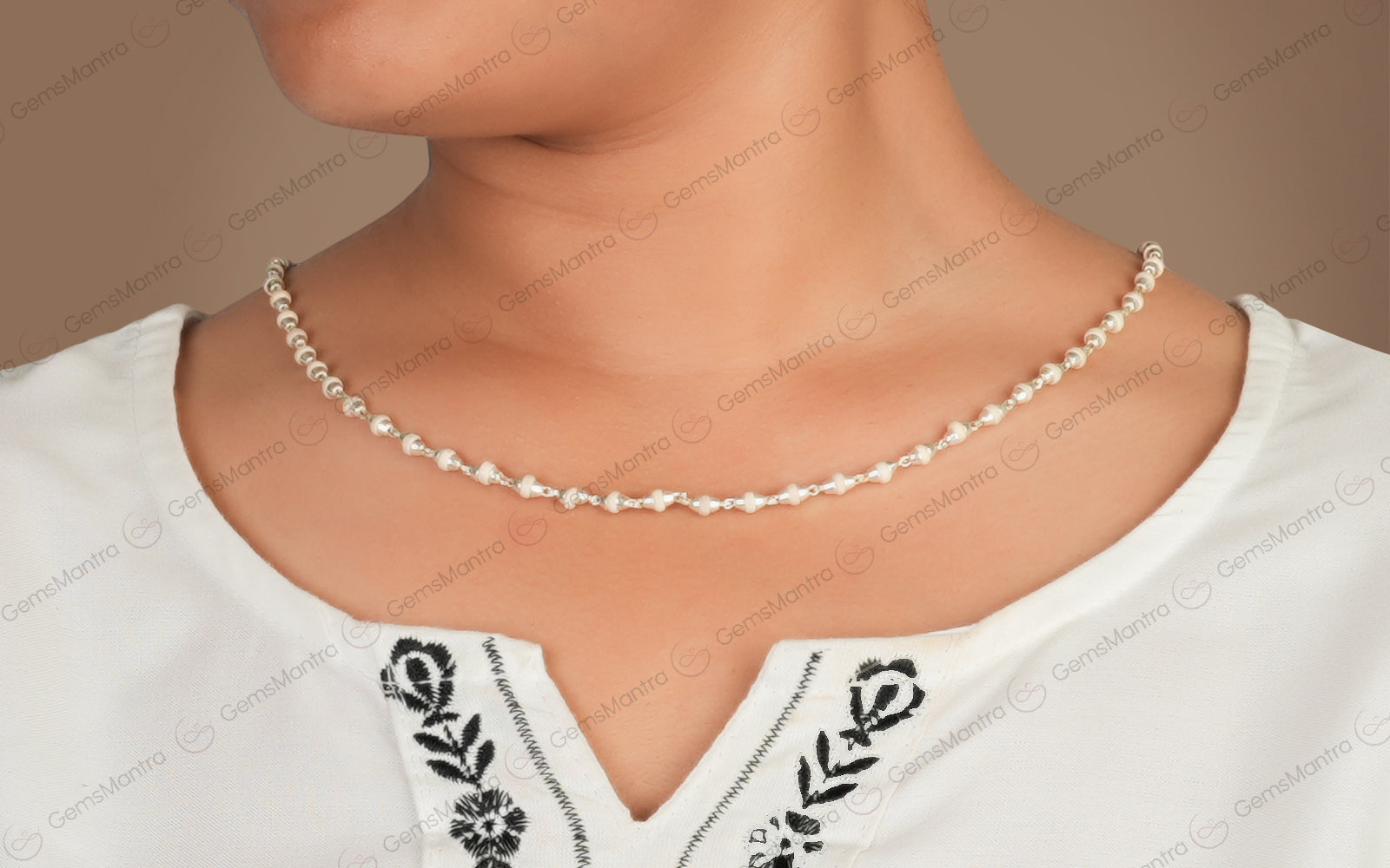 Eiw Tulsi Mala Silver