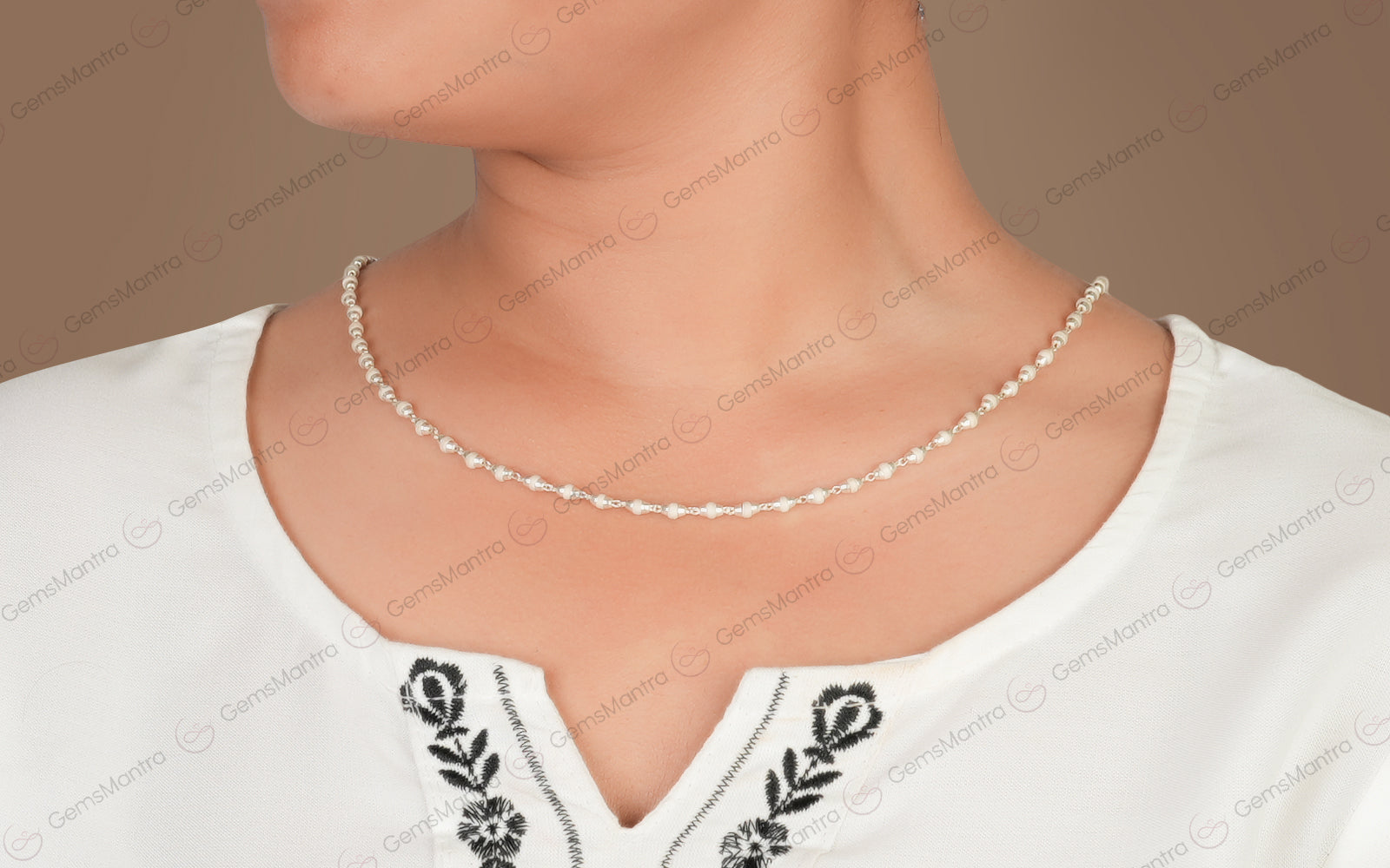 Tulsi Mala Silver
