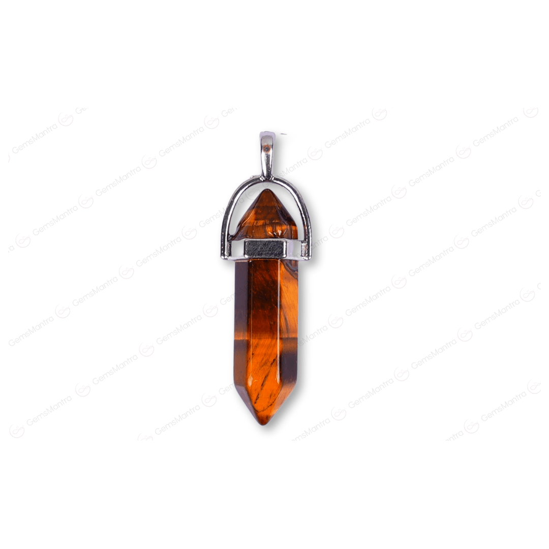 Tiger Eye Double Terminated Pencil Pendant - Gemsmantra