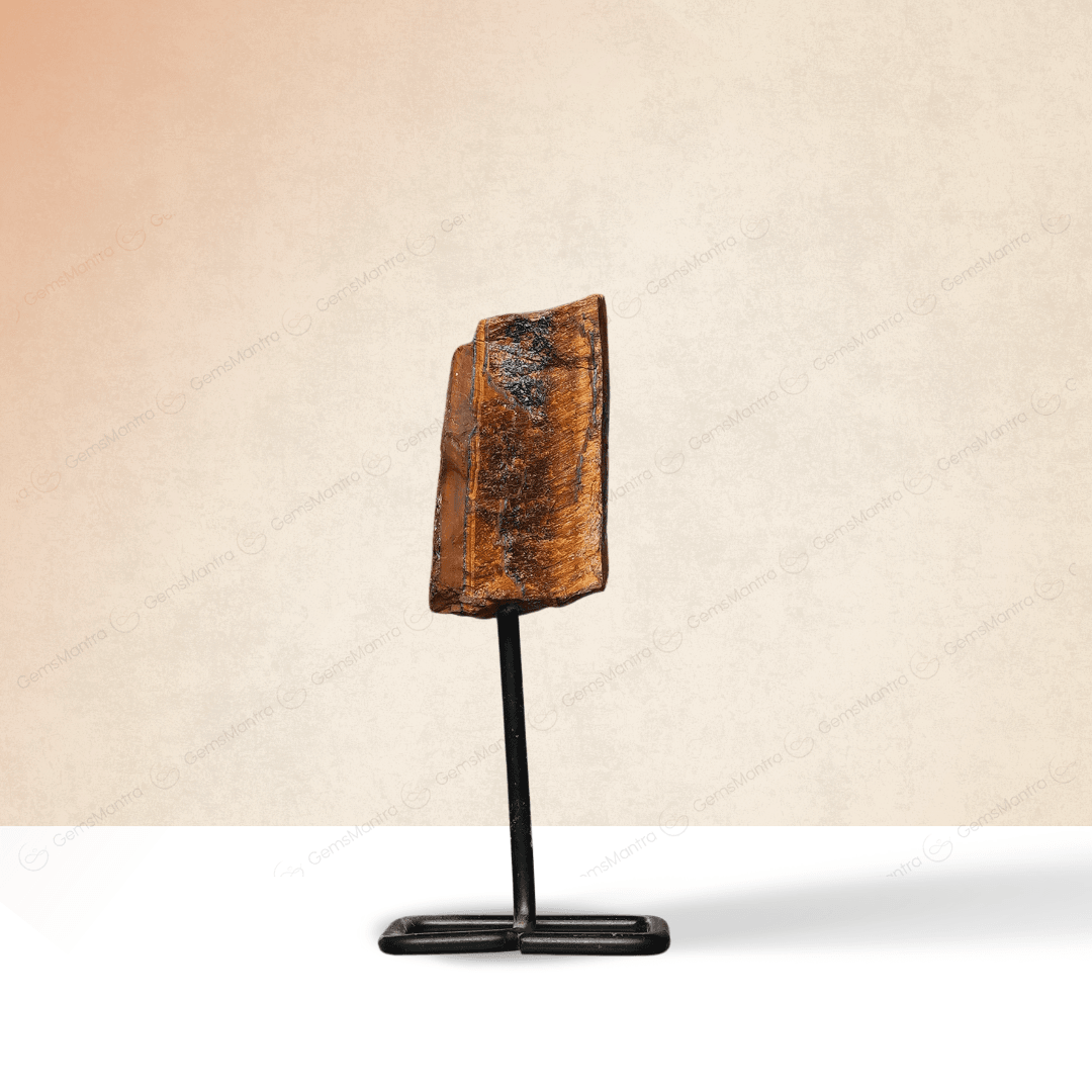 Tiger Eye Raw Stone Stand - Gemsmantra