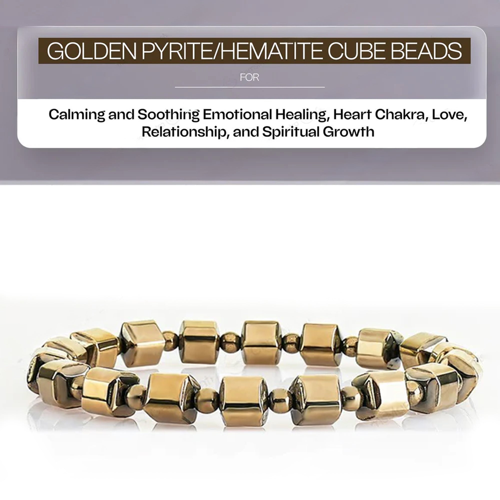 Pyrite Hematite Cube Bracelet – Wealth & Grounding